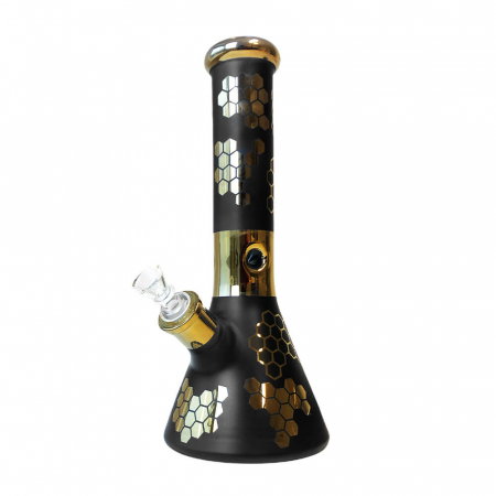 Bonguri - Bong sticla, Black Sheep, Black Bee Hexagon Triple Glass, 32cm