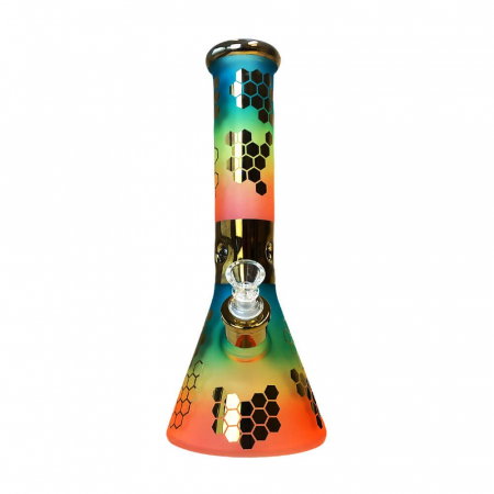 Bong sticla, Black Sheep, Rainbow Bee Hexagon Triple Glass, 32cm [2]