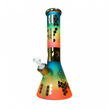 Bong sticla, Black Sheep, Rainbow Bee Hexagon Triple Glass, 32cm [1]