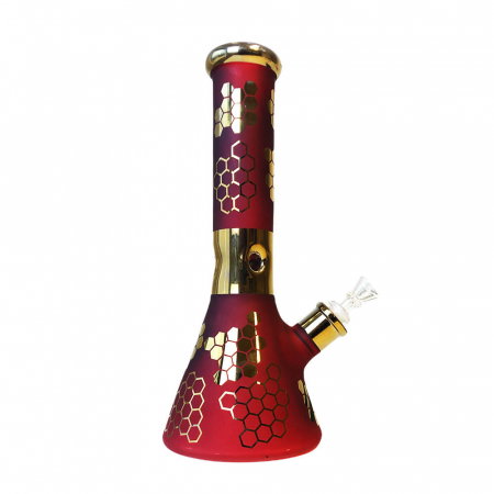 Bong sticla, Black Sheep, Red Bee Hexagon Triple Glass, 32cm [1]