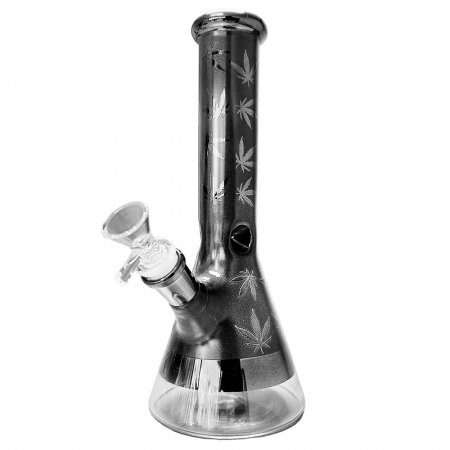 Bonguri - Bong sticla, Black Sheep, Weed Leaves Gri, 25cm