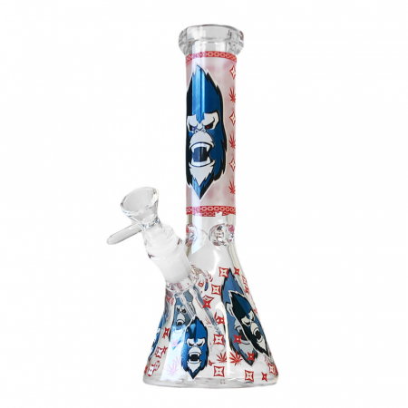 Bonguri - Bong sticla, Black Sheep, Glow Dark Red Gorilla, Triple Glass, 25cm