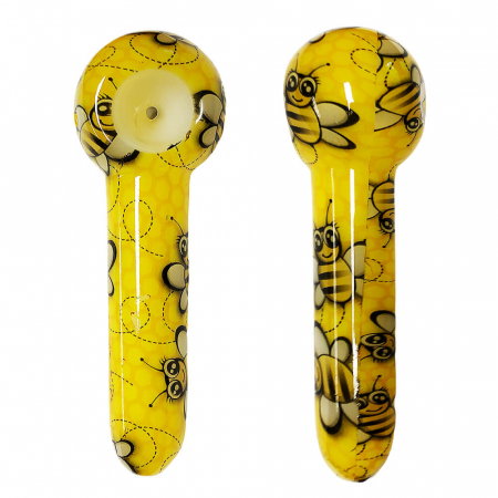 Pipe - Pipa sticla, Urban Crew, Yellow Bee, 13cm