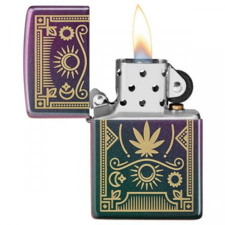 Bricheta originala Zippo, Cannabis Design Iridescent Laser Engrave [1]