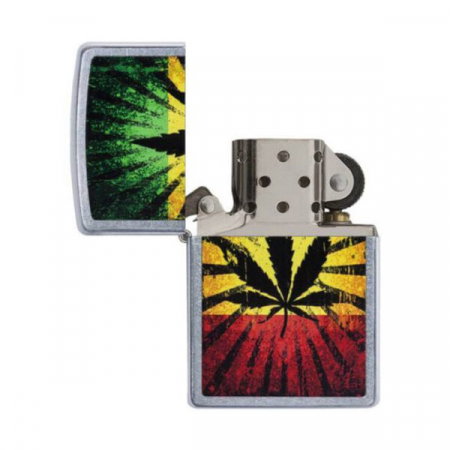 Bricheta originala Zippo, Cannabis Design Rastafari Leaf [1]