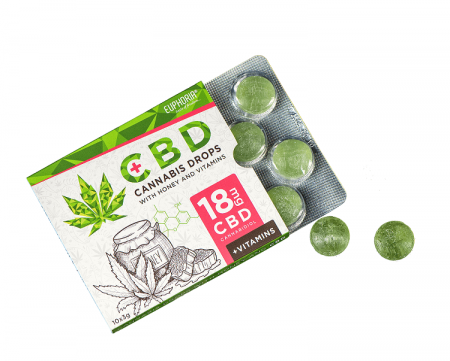 Alimente & Dulciuri - Dropsuri CBD 'Euphoria', 18mg, cu miere