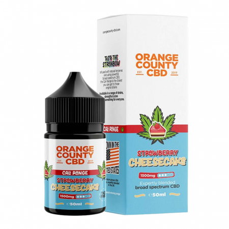 Lichid Vape CBD cu Arome - E-Lichid CBD 3%, Orange County CBD Cali Strawberry Cheescake, 1500mg, 50ml