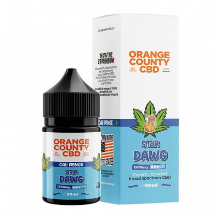 Lichid Vape CBD cu Arome - E-Lichid CBD 3%, Orange County CBD Cali E-Liquid Star Dawg Kush, 1500mg, 50ml