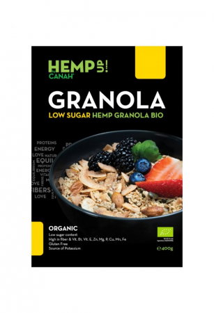 Alimente & Dulciuri - Granola de canepa ECO, CANAH, Low Sugar, 400g
