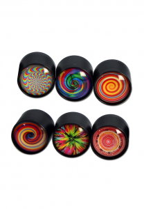 Grinder 'Black Leaf', Cupola Sticla, 3 Parti, Psychedelic, Ø51mm [0]
