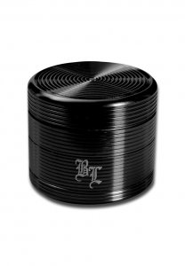 Grindere Tutun & Plante - Grinder Black Leaf, Groove, 4 Parti, Negru, Ø40mm