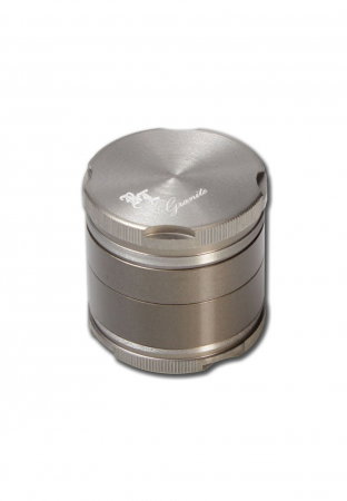 Grindere Tutun & Plante - Grinder metalic 'Black Leaf' New Edge, Granit, 4 parti, Ø38mm
