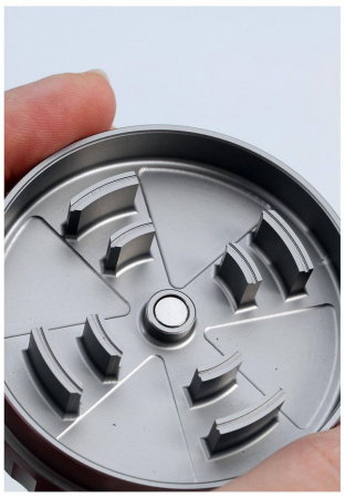 Grinder metalic 'Black Leaf' Startrails, 2 Parti, Argintiu, Ø62mm [1]