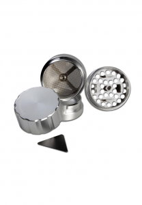 Grinder metalic 'Black Leaf' Startrails, Argintiu, 4 parti, Ø42mm [1]