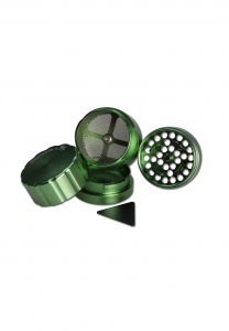 Grinder metalic 'Black Leaf' Startrails, Verde, 4 parti, Ø42mm [1]
