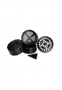 Grinder metalic 'Black Leaf' Startrails, Negru, 4 parti, Ø42mm [1]