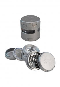 Accesorii - Grinder Black Leaf, Windoz, 4 Parti, Silver, Ø62mm
