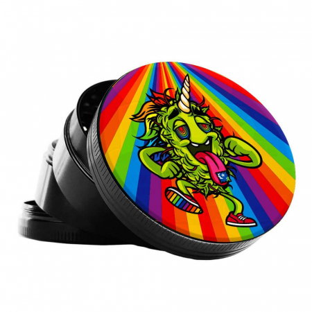 Grindere Tutun & Plante - Grinder metalic Best Buds, 4 Parti, Rainbow LSD, Ø50mm