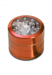 Grindere Tutun & Plante - Grinder metalic Neutral Window, Portocaliu, 4 parti, Ø50mm