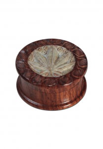 Grindere Tutun & Plante - Grinder RoseWood 'Leaf' Inlay, 2 Parti, Ø40mm