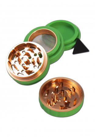 Grindere Tutun & Plante - Grinder Silicon, Verde, 4 parti, Ø63mm