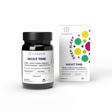 Ulei CBD - Jeleuri CBD+CBN, Endoca, NIGHT TIME, Coacaze negru, 1500mg