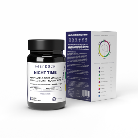 Jeleuri CBD+CBN, Endoca, NIGHT TIME, Coacaze negru, 1500mg [3]