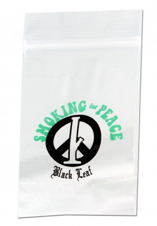 Pungi resigilabile - Punga Resigilabila Black Leaf Peace, 40x60mm, 100buc