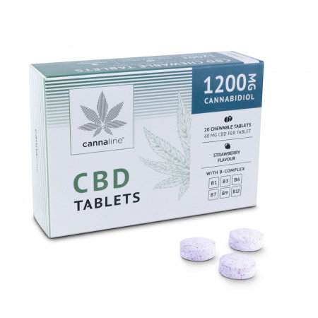 Ulei CBD - Tablete CBD, Aroma capsuni, 20 buc, 1200mg