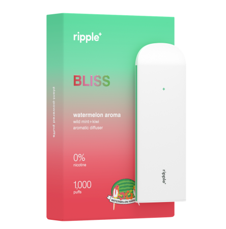 Tigari electronice - Tigara electronica, Ripple+, BLISS, Pepene verde, fara nicotina, 1000 pufuri