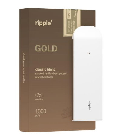 Tigari electronice - Tigara electronica, Ripple+, GOLD, Classic, fara nicotina, 1000 pufuri