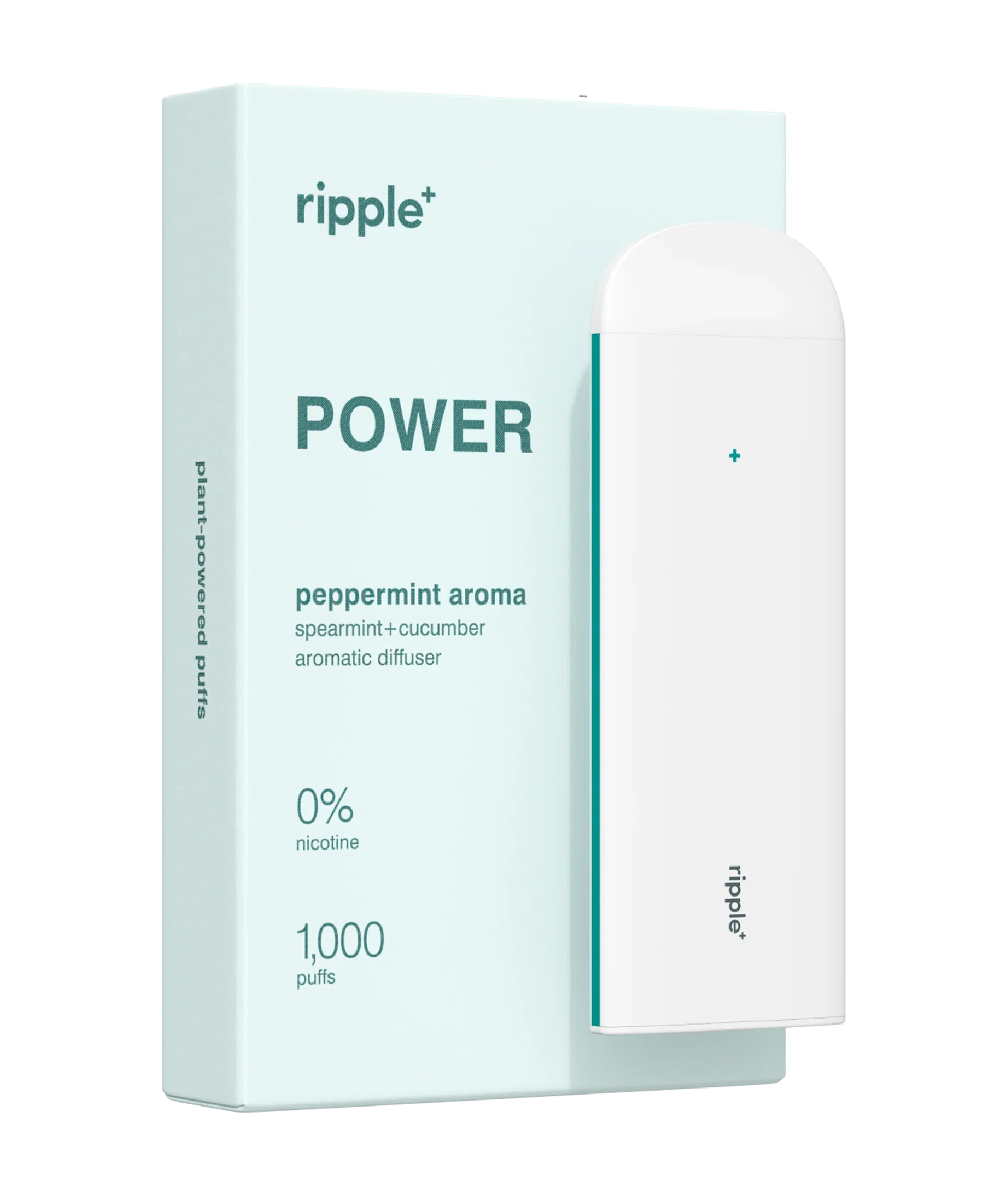 Tigara electronica, Ripple+, POWER, Menta, fara nicotina, 1000 pufuri