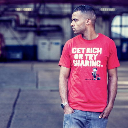 Tricou THTC Get Rich or Try Sharing - Canepa/Bumbac - Rosu [1]