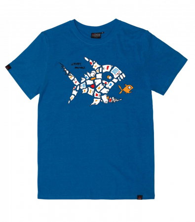 Tricou THTC Plastic Fish - Canepa/Bumbac - Albastru [0]