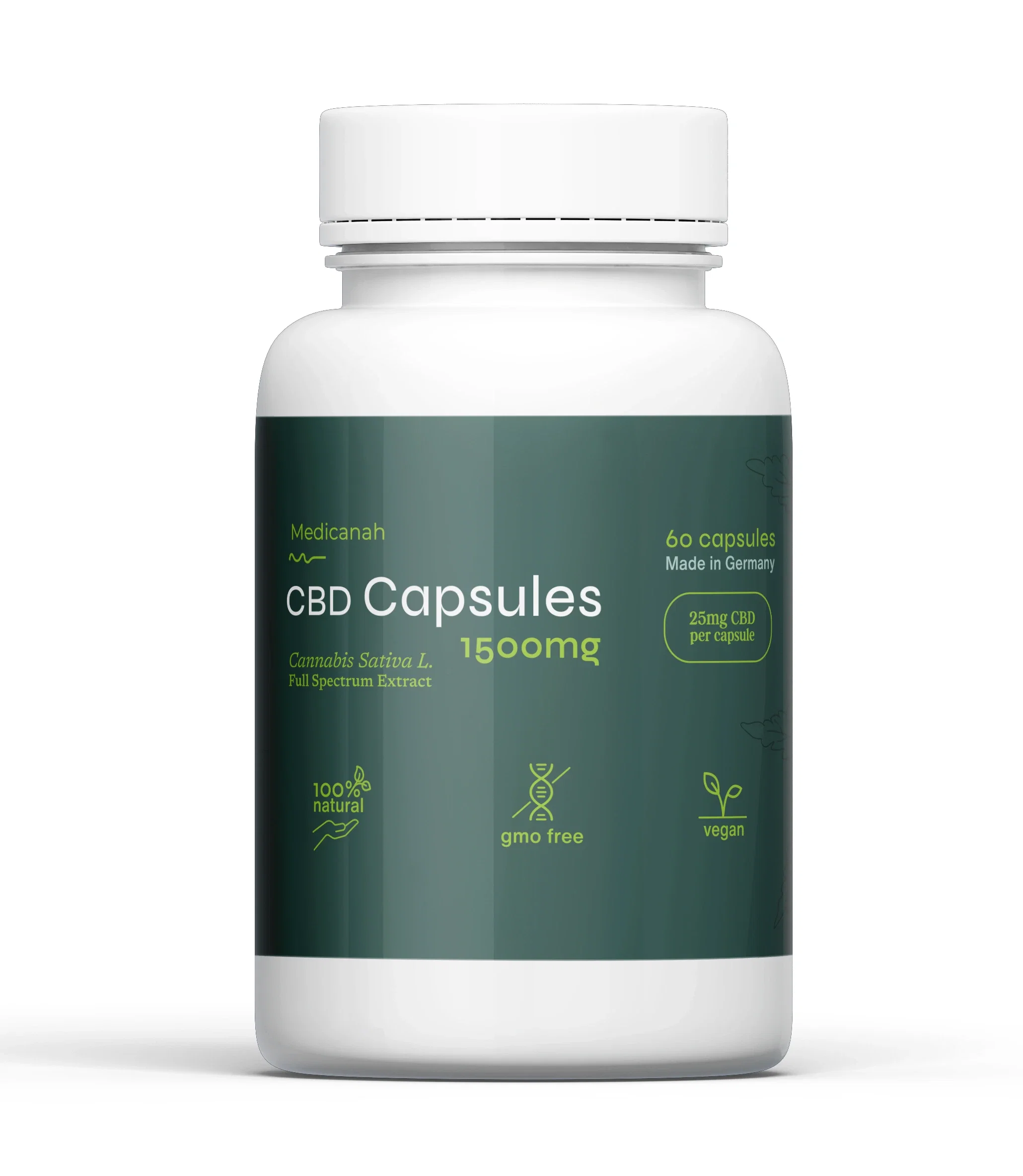 Capsule CBD - Pachet PROMO 4+1, Canabis Oil Capsule CBD, Full Spectrum, 60 capsule, 25mg (1500mg)