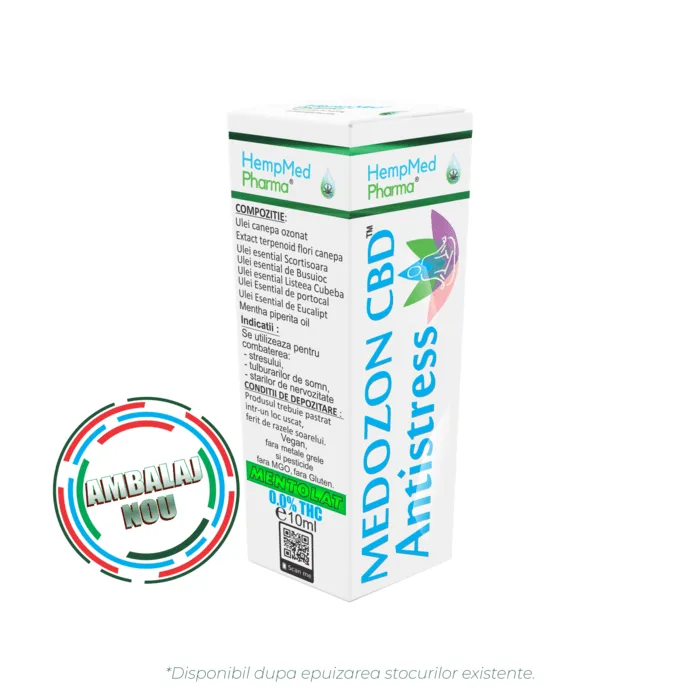 Ulei CBD - Ulei de Canepa Ozonat CBD 10%, 1000mg, Medozon Antistress, HempMedPharma, 10ml