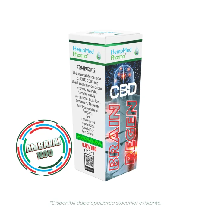 Ulei CBD - Ulei de Canepa Ozonat CBD 2000mg, Brain Regen, HempMedPharma, 10ml
