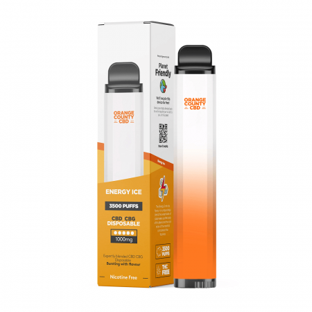 Vape CBD - Vaporizatoare cu CBD - Vaporizator CBD + CBG, Orange County CBD, Energy Ice, 1000mg