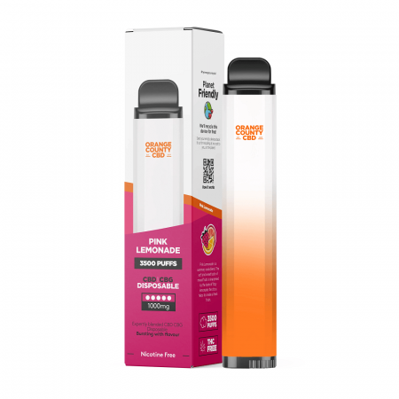 Vape CBD - Vaporizatoare cu CBD - Vaporizator CBD + CBG, Orange County CBD, Pink Lemonade, 1000mg