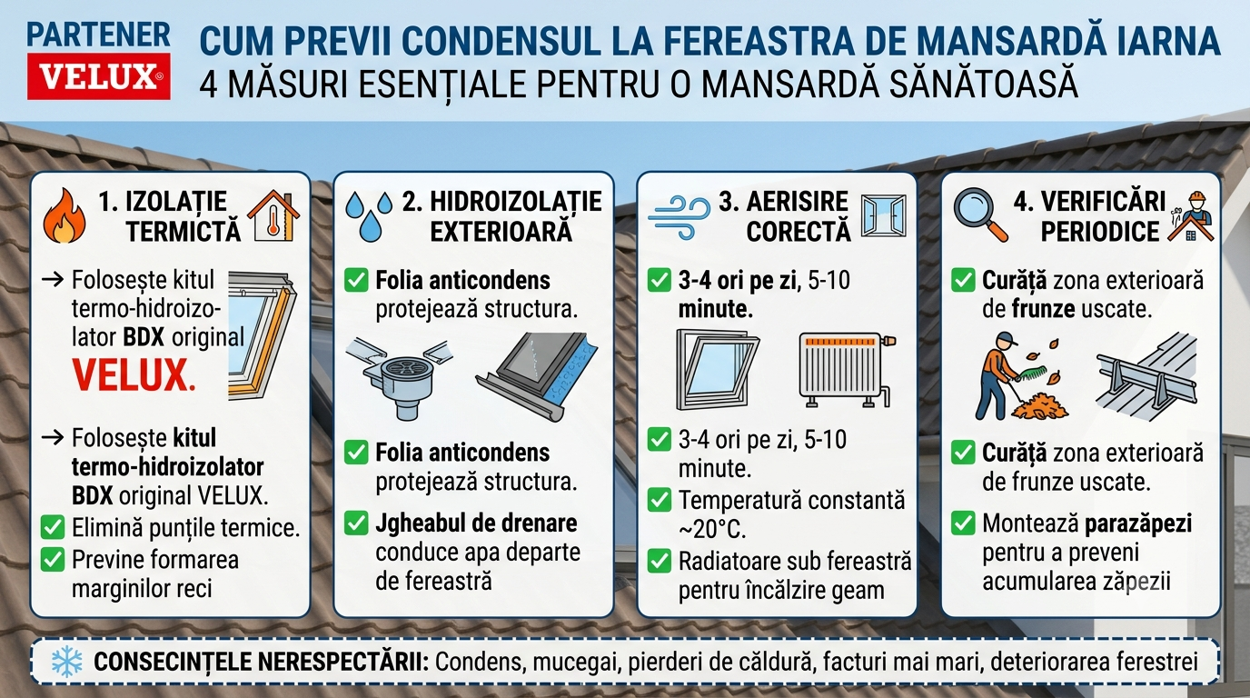 cum previi condensul la fereastra de mansarda VELUX