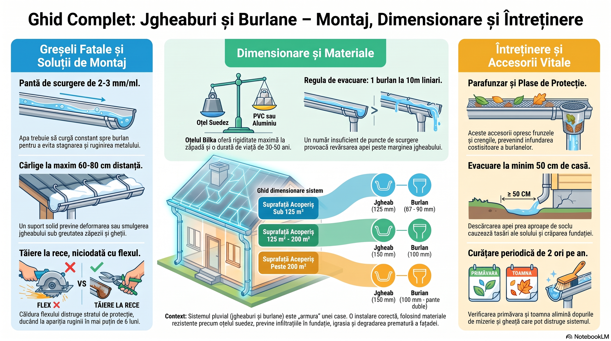 Ghid montaj jgheaburi și burlane