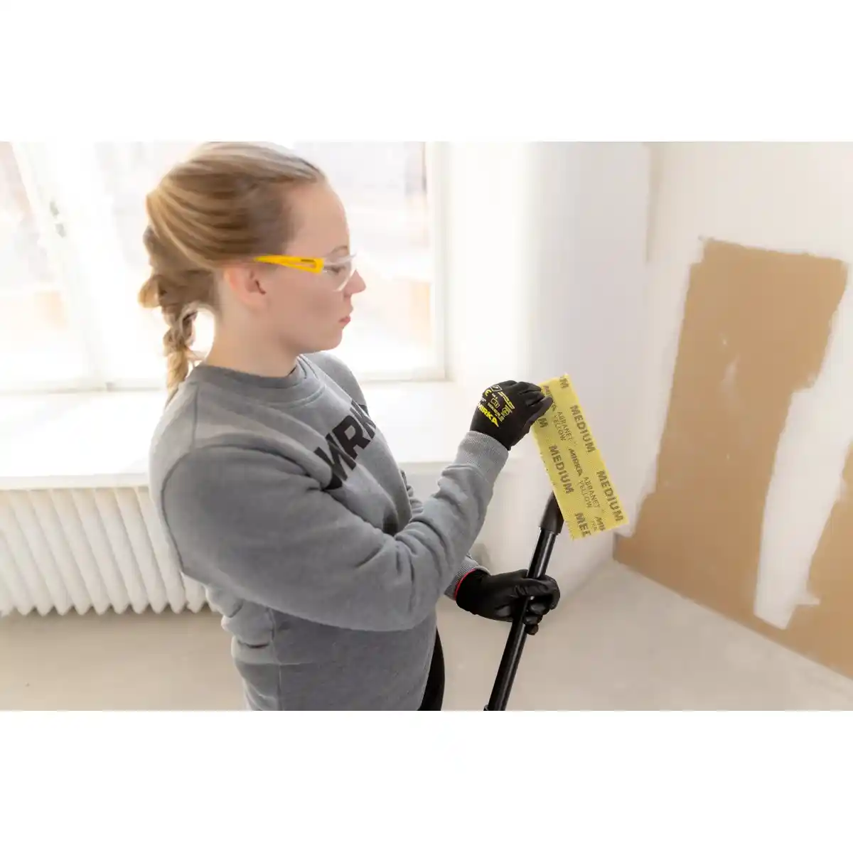 Foi abrazive Mirka, P80, Abranet Yellow, 80x230mm, Coarse, pentru slefuire curata si eficienta, 20 de buc/set [5]