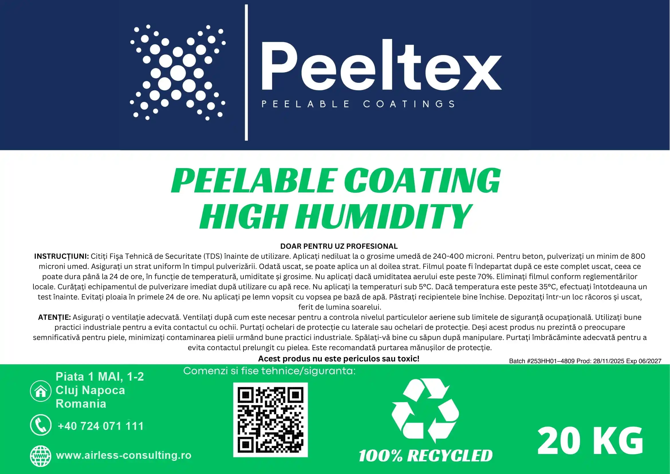 Folie lichida de protectie Impermeabila, PEELTEX High Humidity, 20 kg [2]