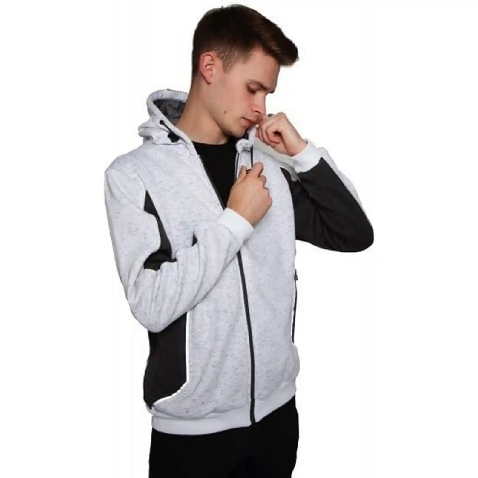 Hanorac S-Tex, alb si gri, L, Axus [2]