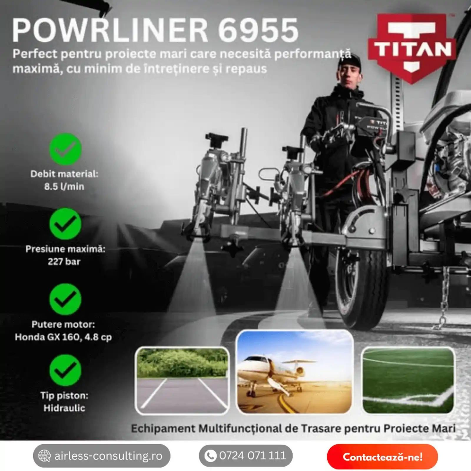 Masina Marcaj Rutier, Titan, PowerLiner 6955 Honda 4.8 cp [4]