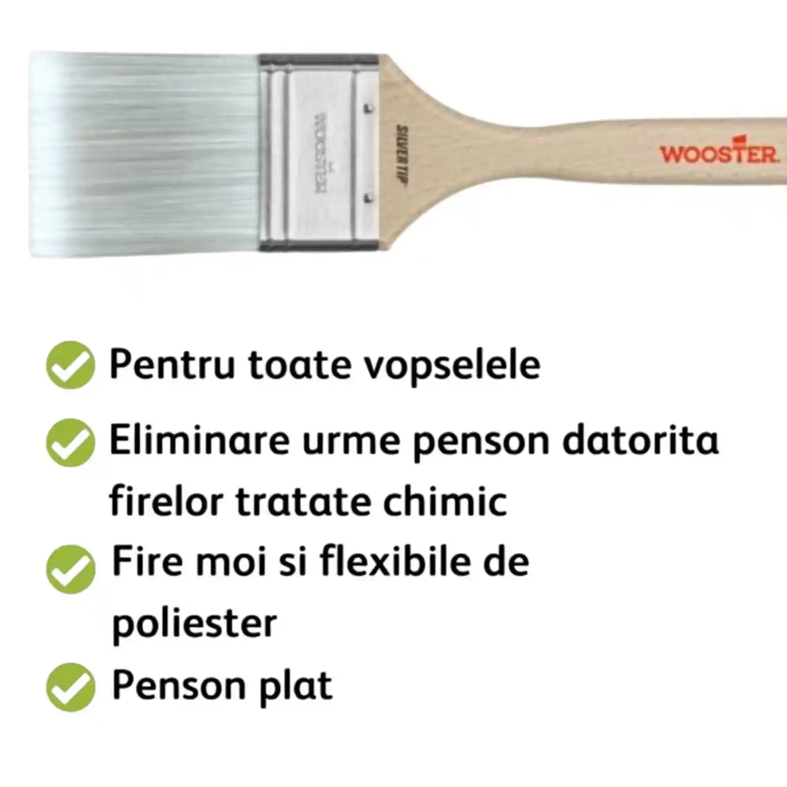 Pensula dreapta Silver Tip, 6.5 cm, Wooster® [4]