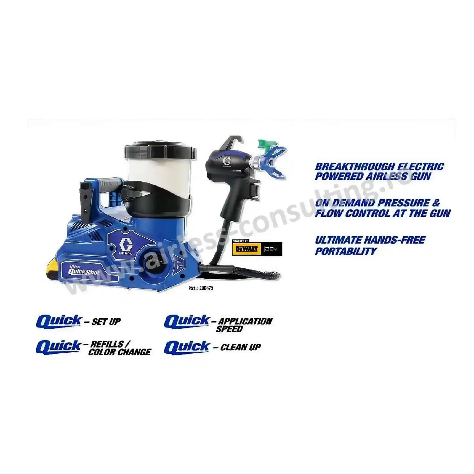 Pistol de vopsit airless, Graco, Ultra QuickShot, cu acumulator [10]