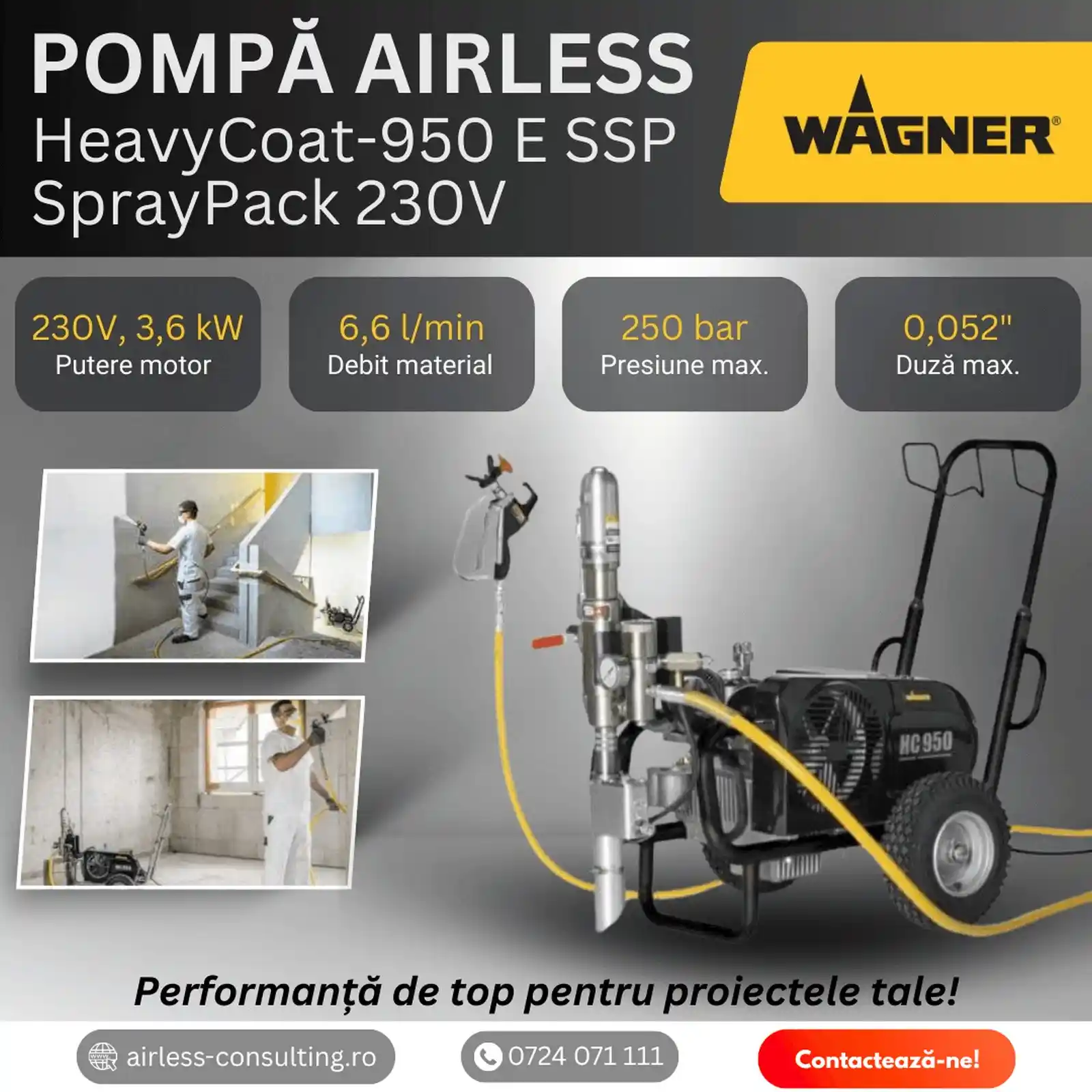 Pompa de gletuit, zugravit, mixta, Wagner, HeavyCoat 950E SSP [4]
