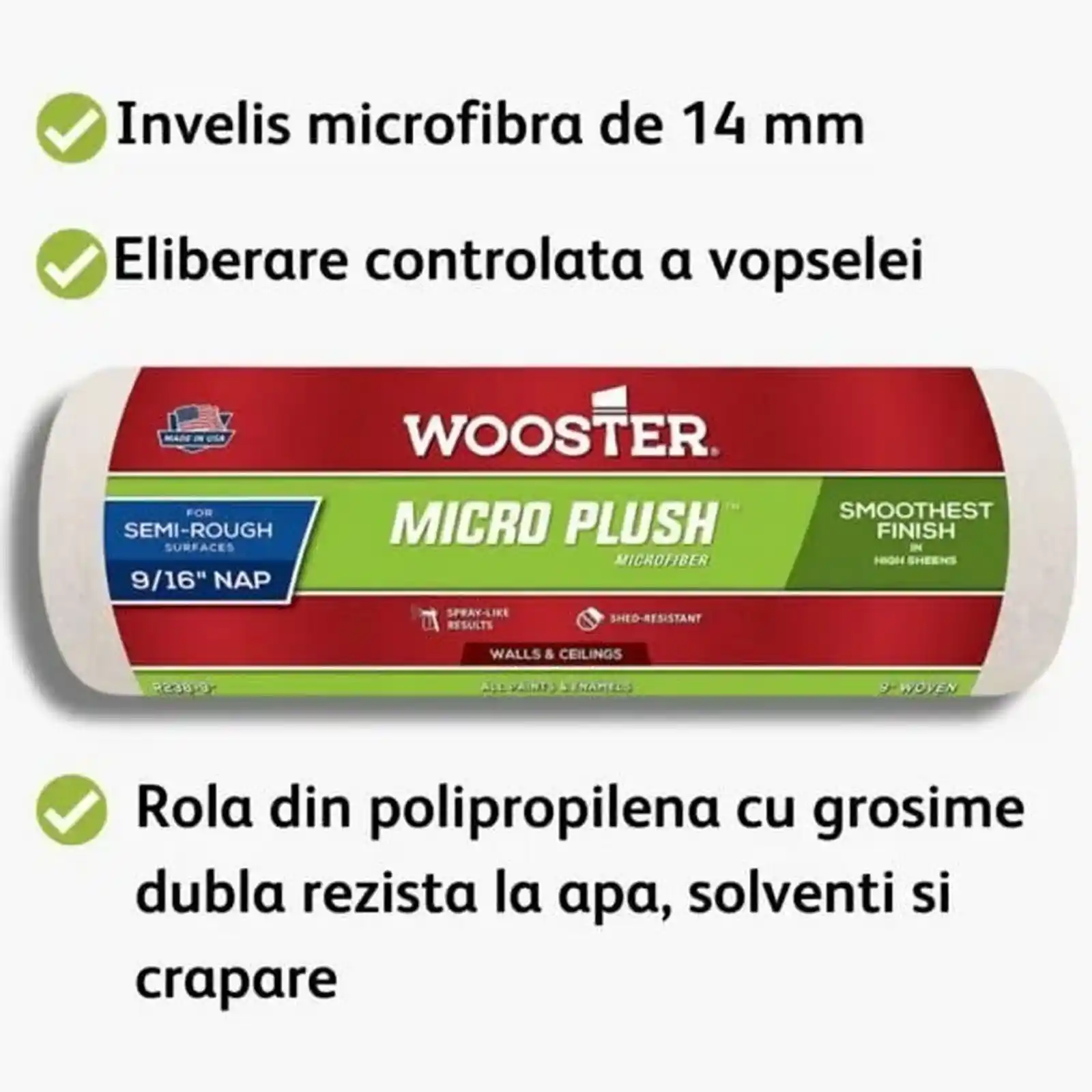 Rezerva rola trafalet, 35 cm, MICROPLUSH, 14 mm, Wooster [4]