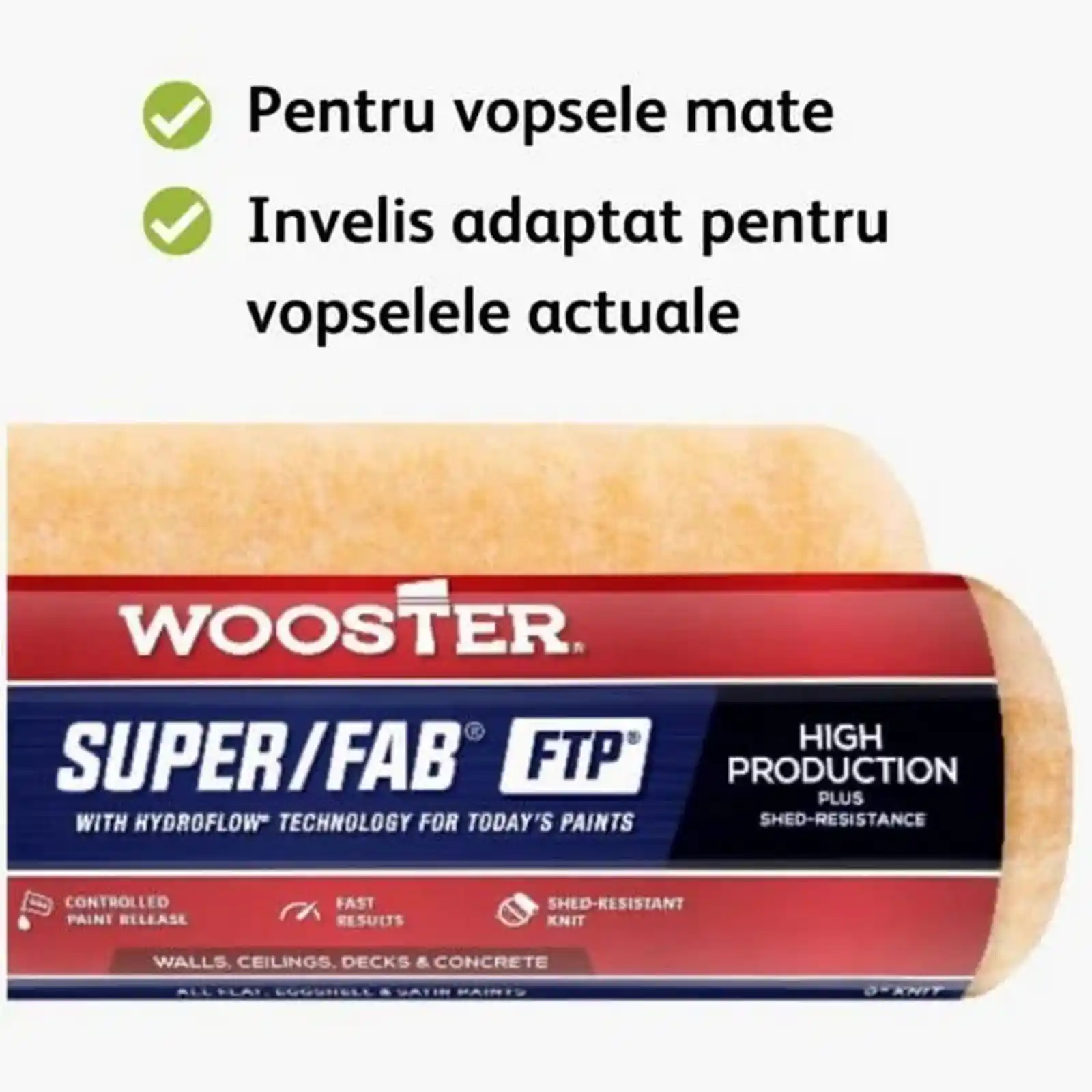 Rezerva rola trafalet, 35 cm, SUPER FAB FTP, 10mm, Wooster [2]